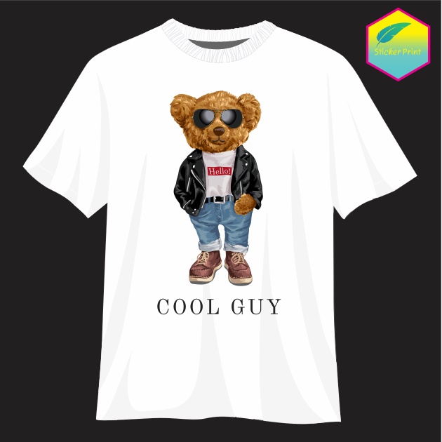 Hình Gấu COOL GUY đẹp có hướng dẫn in gửi kèm