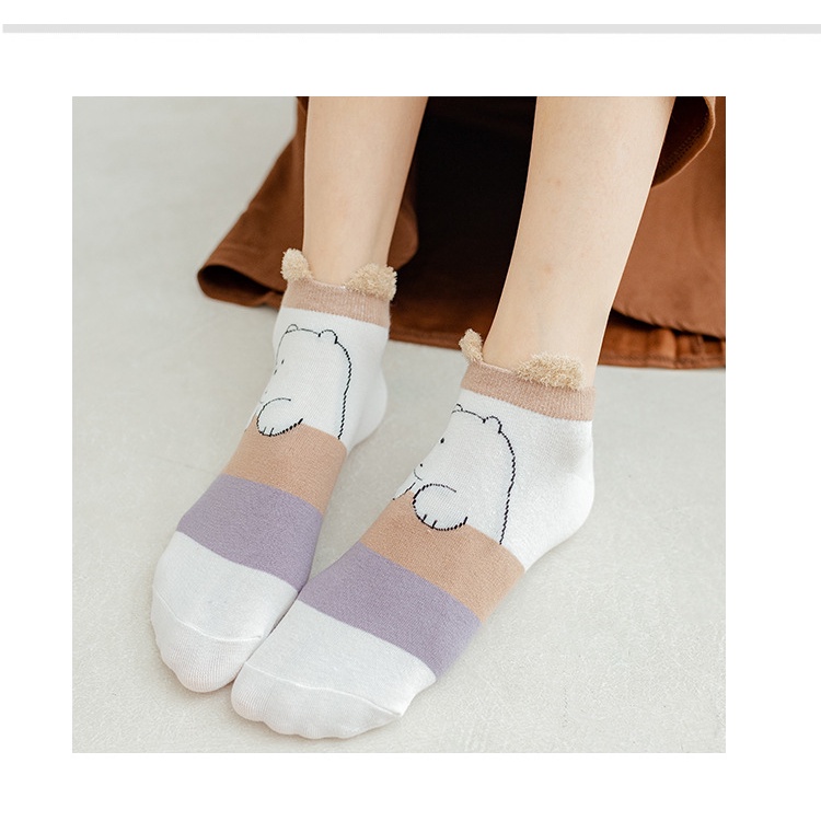 Vớ tất cổ ngắn gấu Pooh hoạt hình thú có tai