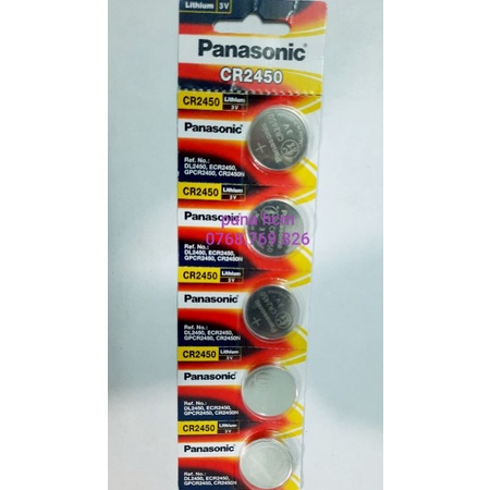 Pin panasonic CR-2450/5BN (pin nút 1 vỉ 5 viên)