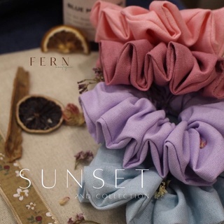 Buộc tóc vải linen scrunchies handmade