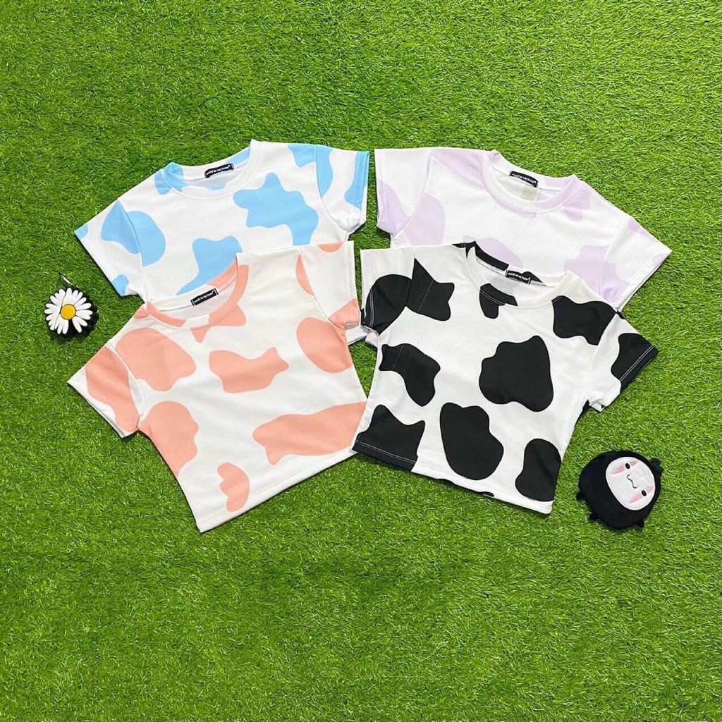 Áo bò sữa croptop trơn cực xinh , chất thun lạnh mềm mịn mát ( ảnh thật )