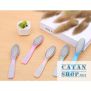 01 Dụng Cụ Chà Gót Chân 2 in 1, bàn chải kim loại, cây tẩy tế bào chết mà miếng chà nhámtẩy tế bào chết da chân_HL069