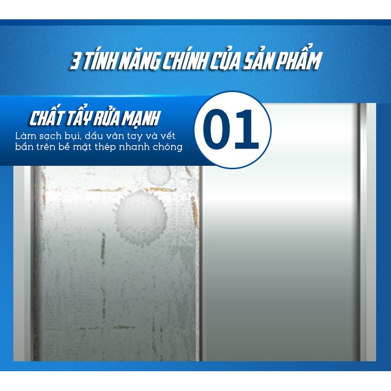 [NHẬP MÃ GIẢM GIÁ 50k] Dung Dịch Làm Sạch, Tẩy Rửa Và Đánh Bóng Bề Mặt Inox Thang Máy Cao Cấp 500ml