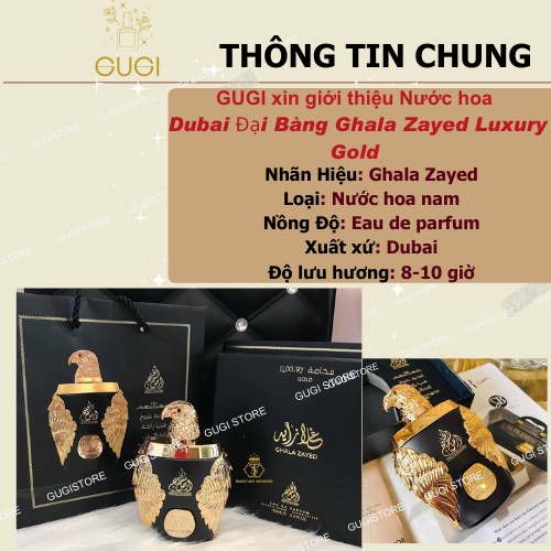 ♥ Nước Hoa Nam Ghala Zayed Luxury Gold Fullbox Chính Hãng - Dầu Thơm Đại Bàng Gold.GUGI-Store