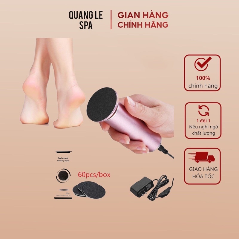 Máy Chà Gót Chân, Tẩy tế bào chết cho Tiệm Nail, Cá Nhân tại nhà - Tặng kèm 60 miếng chà