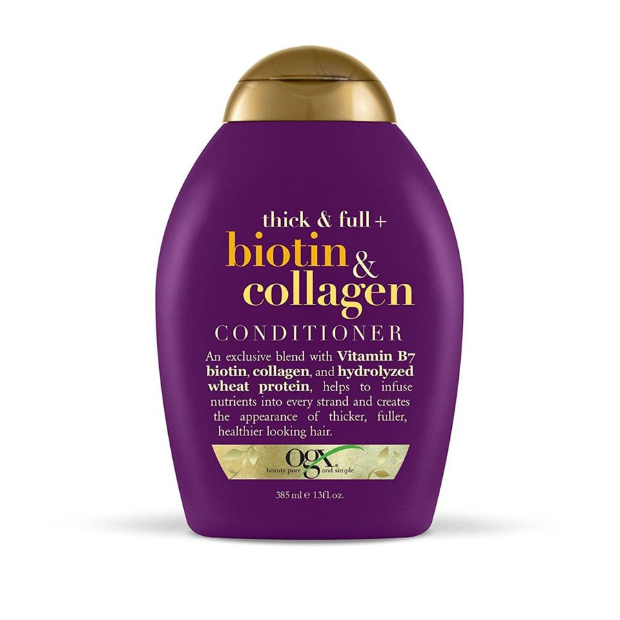 Dầu Xả OGX Thick Full, Biotin, Collagen Conditioner 385ml Làm Dày Tóc dưỡng tóc bồng bềnh, chắc khỏe