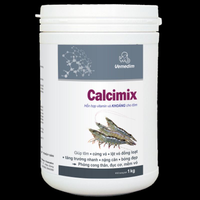 Vemedim Calcimix  - chứa canxi, photpho, các vitamin A, D3, E  các khoáng đa-vi lượng cần thiết giúp tăng năng suất
