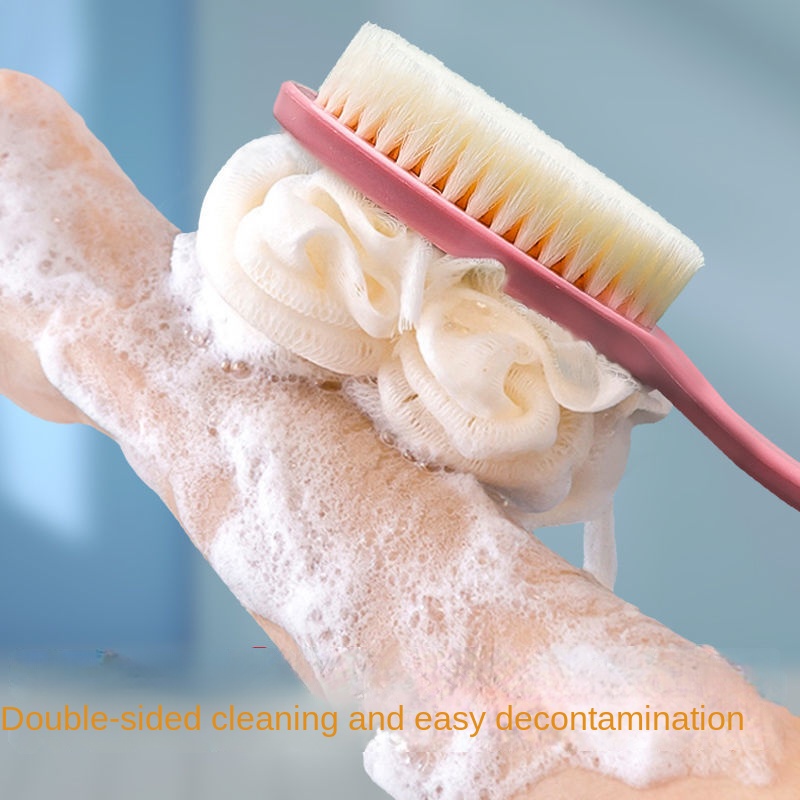 Bàn Chải Tắm Hai Mặt Lông Mềm Tay Cầm Dài Dùng Khi Tắm