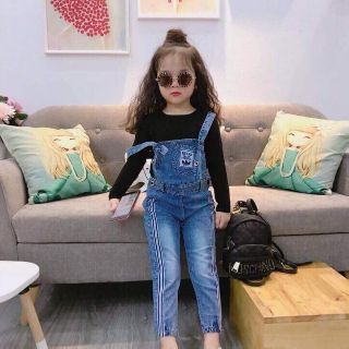 Hàng chuẩn shop Set yếm jean cho bé gái size 10-25kg