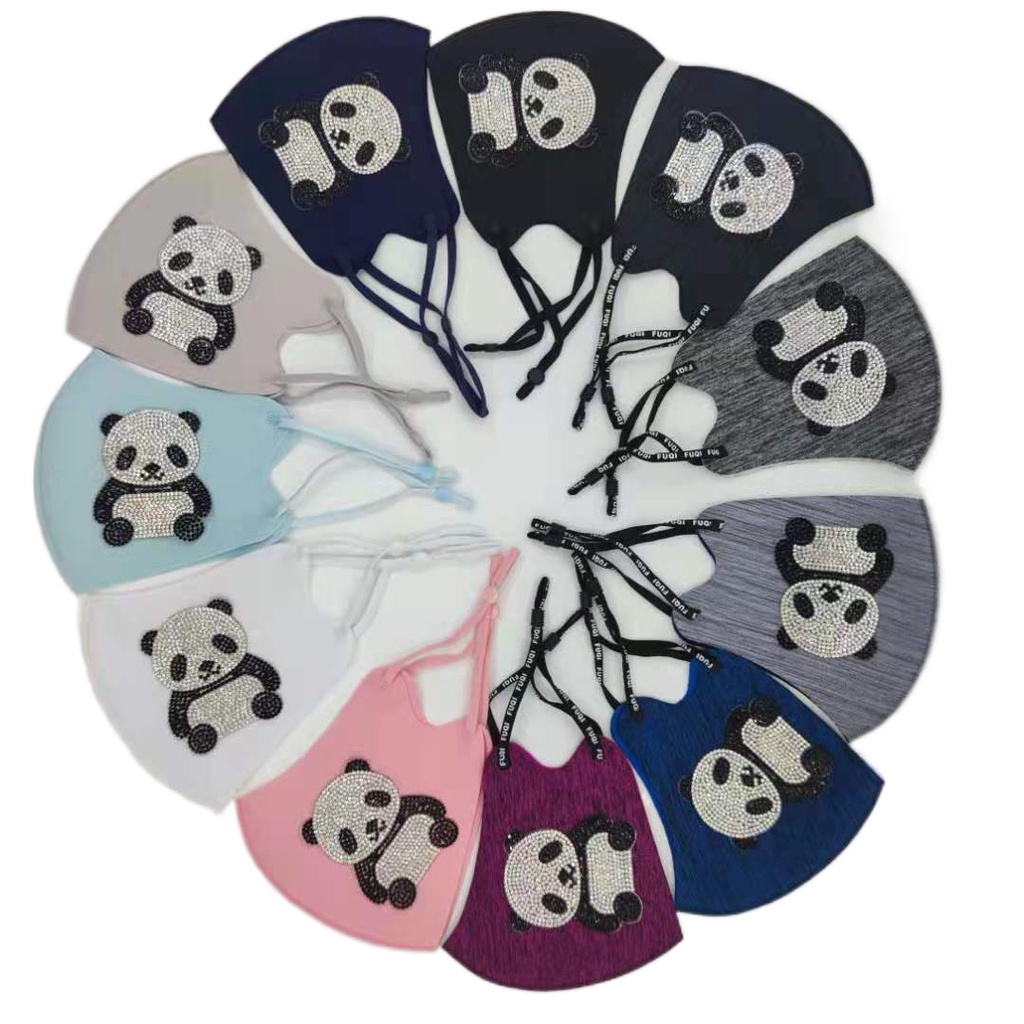 Khẩu Trang Hình Gấu Trúc Thoáng Khí Có Thể Tái Sử Dụng Cho Người Lớn /