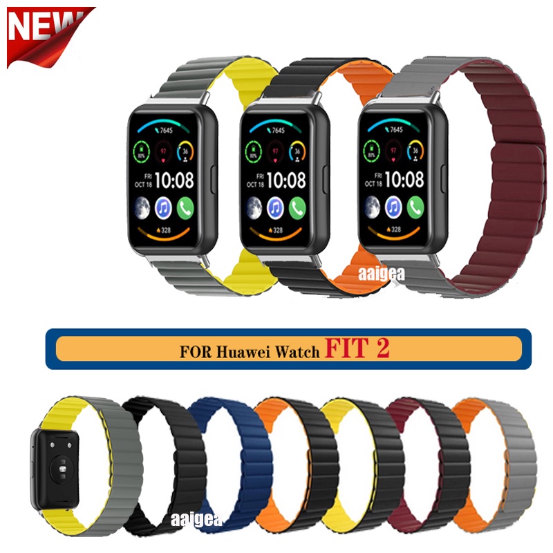 Dây Đeo Silicone Khóa Nam Châm Cho Đồng Hồ Thông Minh Huawei Watch Fit 2 Fit2