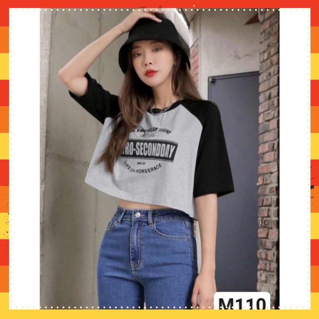 Áo thun nữ croptop form rộng chất mát Mã Áo M110 | WebRaoVat - webraovat.net.vn