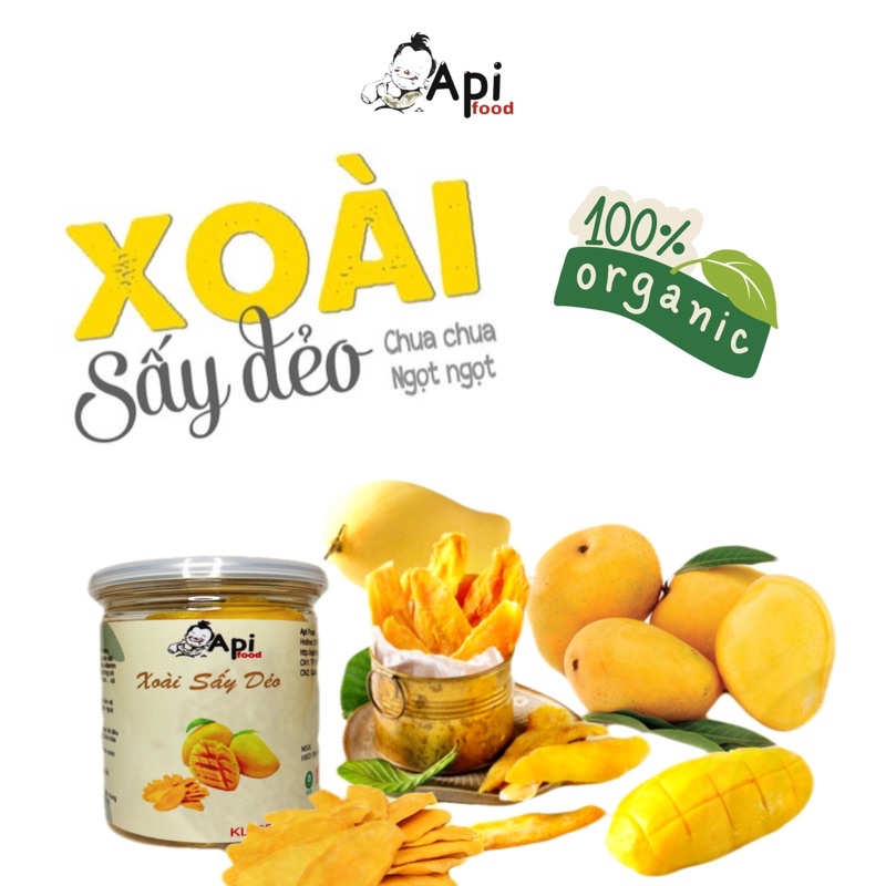 Xoài Sấy Dẻo Chua Ngọt Không Đường Hàng Xuất Khẩu   - Api Food
