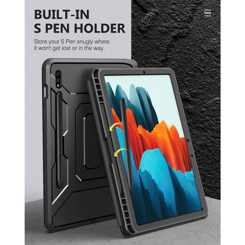 Bao Da Máy Tính Bảng Chống Sốc Có Giá Đỡ Gập Ba Kiêm Giá Đỡ Bút Dành Cho Samsung Galaxy Tab S7&amp;S8 11&quot; 2020