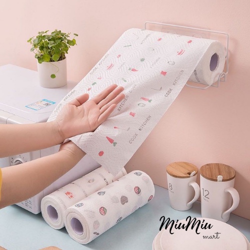 Giấy Lau Bếp Đa Năng Cuộn 220 Tờ, Cuộn Giấy Lau Bếp Có Thể Giặt được - MiuMiu Mart