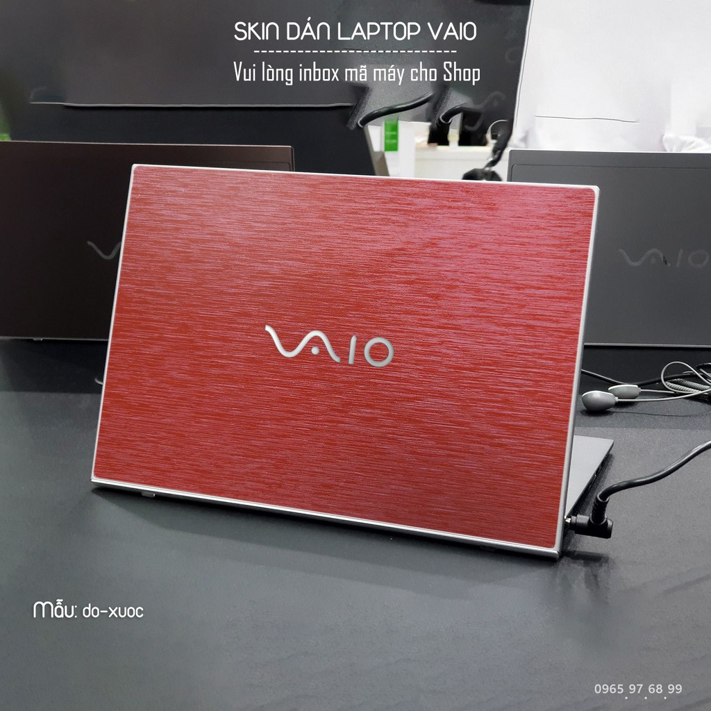 Skin dán Laptop Sony Vaio màu đỏ xước (inbox mã máy cho Shop)