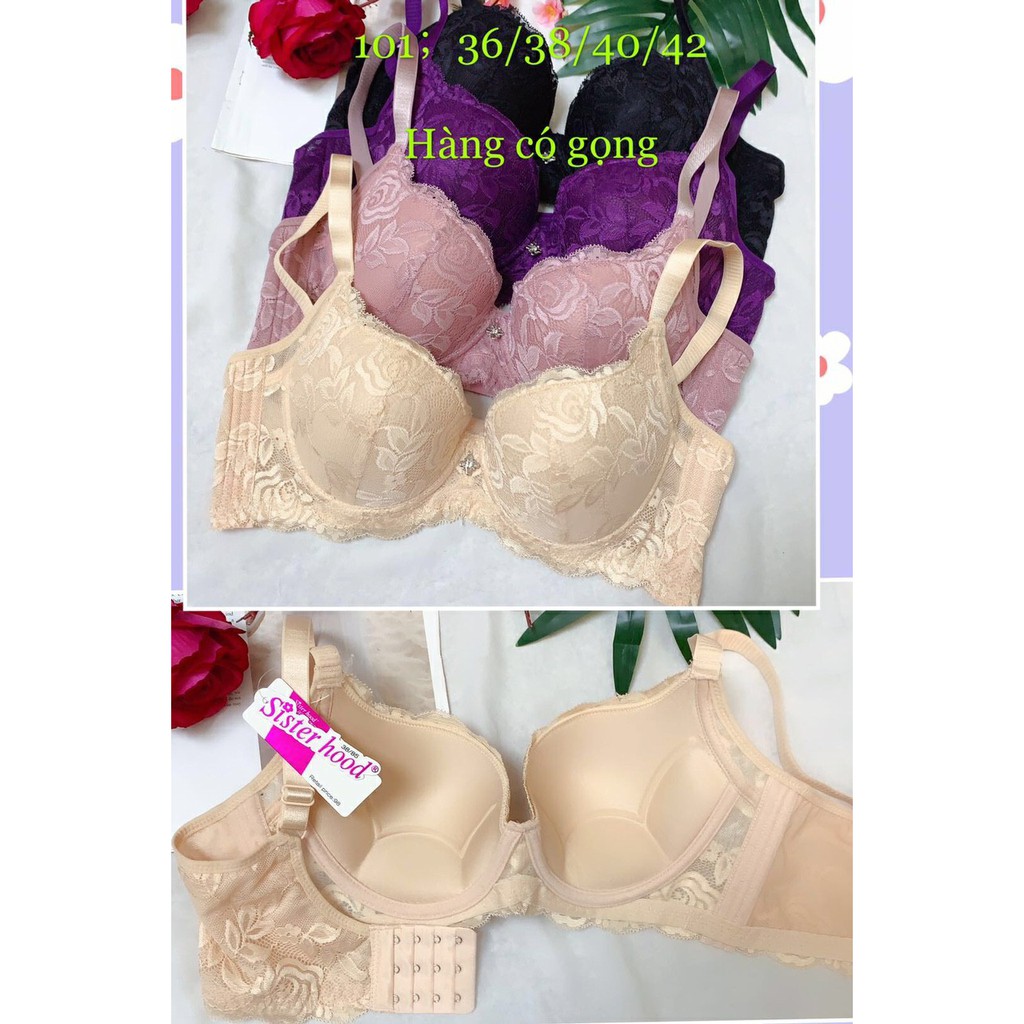 Áo lót nữ  Áo lót big size 101 ren mỏng quả to bản lưng 4 móc cài che mỡ thừa to ngực to.
