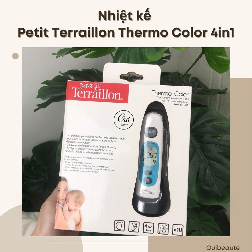 Nhiệt kế Petit Terraillon Thermo Color 4in1, nhiệt kế y tế đo tai, trán bằng tia hồng ngoại Ouibeaute