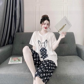 ĐỒ BỘ LỬNG THUN COTTON HOẠ TIẾT THỎ SEC1 MẶC NHÀ