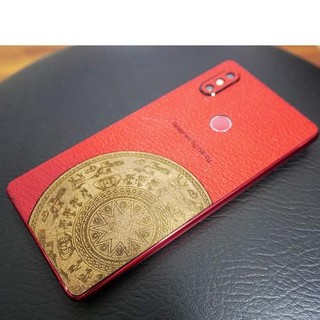 [DÁN DA] Miếng dán da Xiaomi Mi 8 - Mi 8 Se  - Da màu đỏ - Hình trống đồng - D6