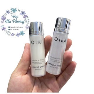 Cặp Nước Hoa Hồng Và Sữa Dưỡng Trắng Da Ohui Extreme White Mini 20ml