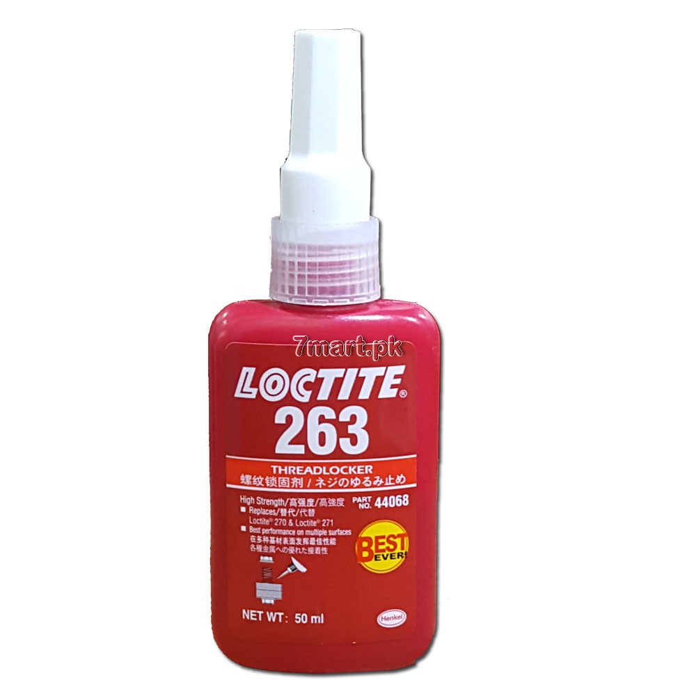 Keo khóa ren Loctite 263 ,khóa bulong, đai ốc tác dụng tốt cho tất cả các loại ren kim loại, chai 50ml