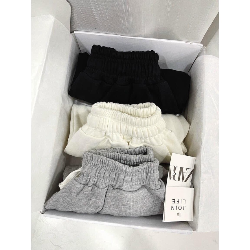 Quần short nữ UNISEX set quần FA gồm 3 chiếc chất thun màu đen/ trắng/ xám hình thật video thật