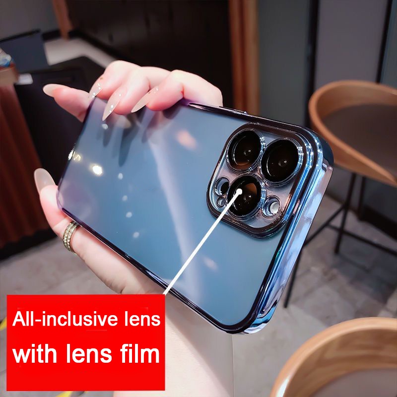 Ốp lưng silicon mềm trong mạ vàng sang trọng thích hợp cho iPhone 11 12 13 Pro Max X XS XR XSMAX