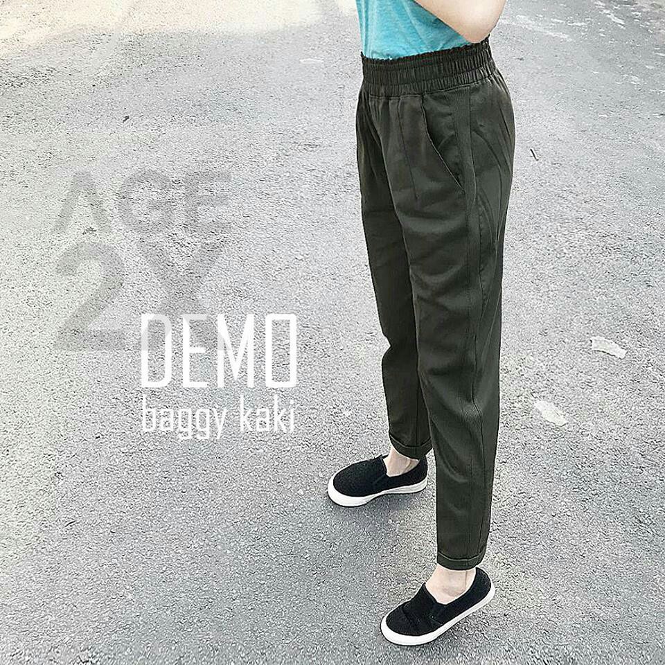 Quần BAGGY KAKI 3 màu ĐEN, XÁM, LÍNH AGE2X