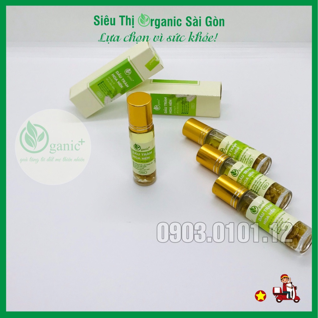 Dầu tràm hoa nén huế chai bi lăn 10ml tiện lợi,  tinh dầu tràm trà nguyên chất cho bé