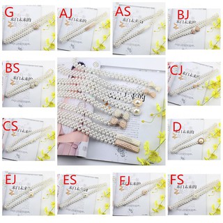 Thắt lưng co giãn đính hạt giả ngọc trai