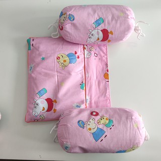 Bộ Gối Chặn Ruột Vỏ Đỗ Xanh Sấy Khô Thoáng Khí An Toàn Cho Bé Sơ Sinh