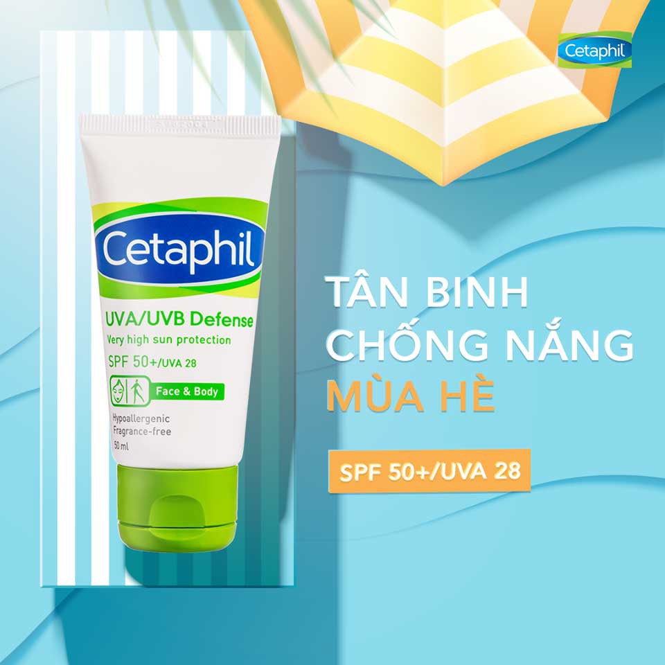 Kem Chống Nắng Cho Da Mặt &amp; Toàn Thân Cetaphil UVA/UVB Defense Face &amp; Body SPF50 50ml