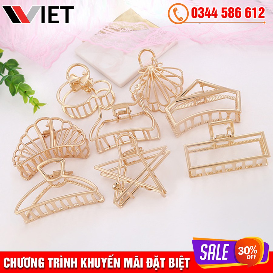 Kẹp Tóc Kim Loại Cỡ Vừa Loại 8cm Phong Cách Hàn Quốc Xinh Xắn Cho Nữ