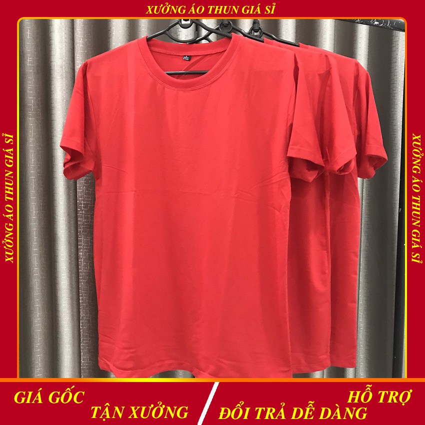 Áo Thun Nam | Áo Phông Trơn Cổ Tròn Màu Đỏ Tươi
