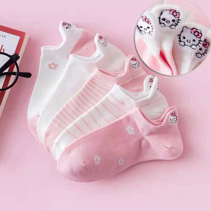 Vớ Cổ Ngắn Thêu Họa Tiết Hoạt Hình Dễ Thương Thời Trang Xuân Hè Cho Nữ 6 Kiểu