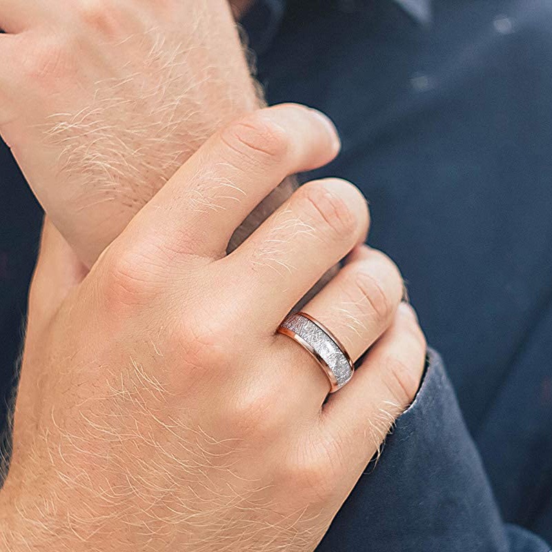 8mm Thiế Nhẫn titan Bằng Thép Không Gỉ Cao Cấp Cỡ 6-12 Đơn GiảnCho Nam Và Nữ