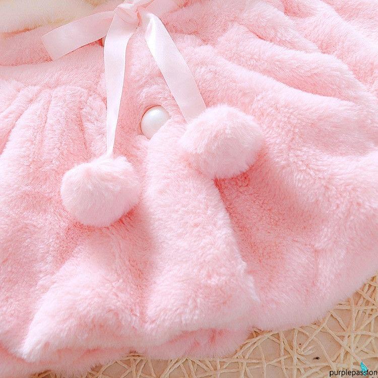 Áo khoác chất liệu bông mềm mại tai thỏ dễ thương cho bé