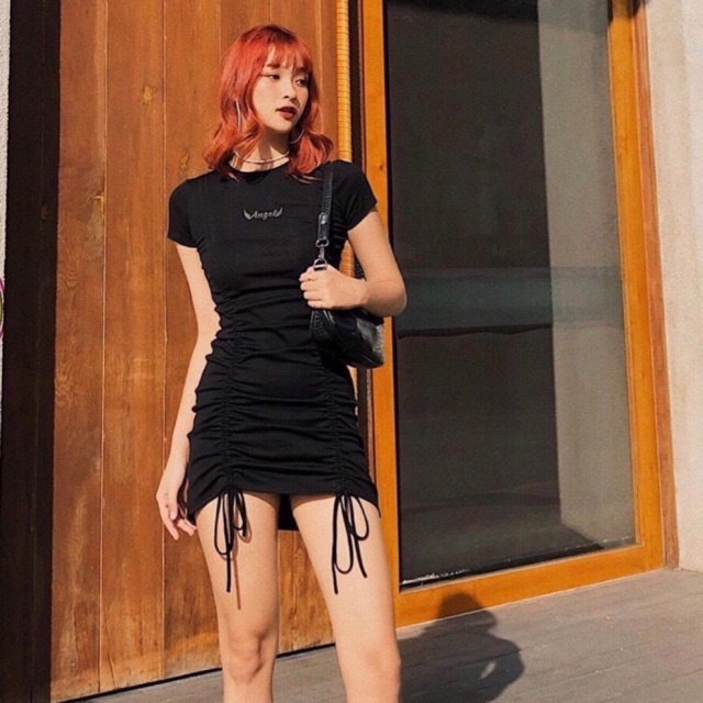 ĐẦM BODY ĐEN RÚT DÂY ANGEL