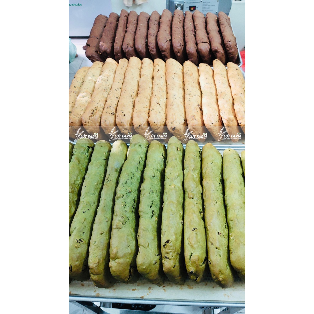 Bánh BISCOTTI Lứt Farm 3 vị nguyên cám KHÔNG ĐƯỜNG dành cho người ăn kiêng, giảm cân, tiểu đường