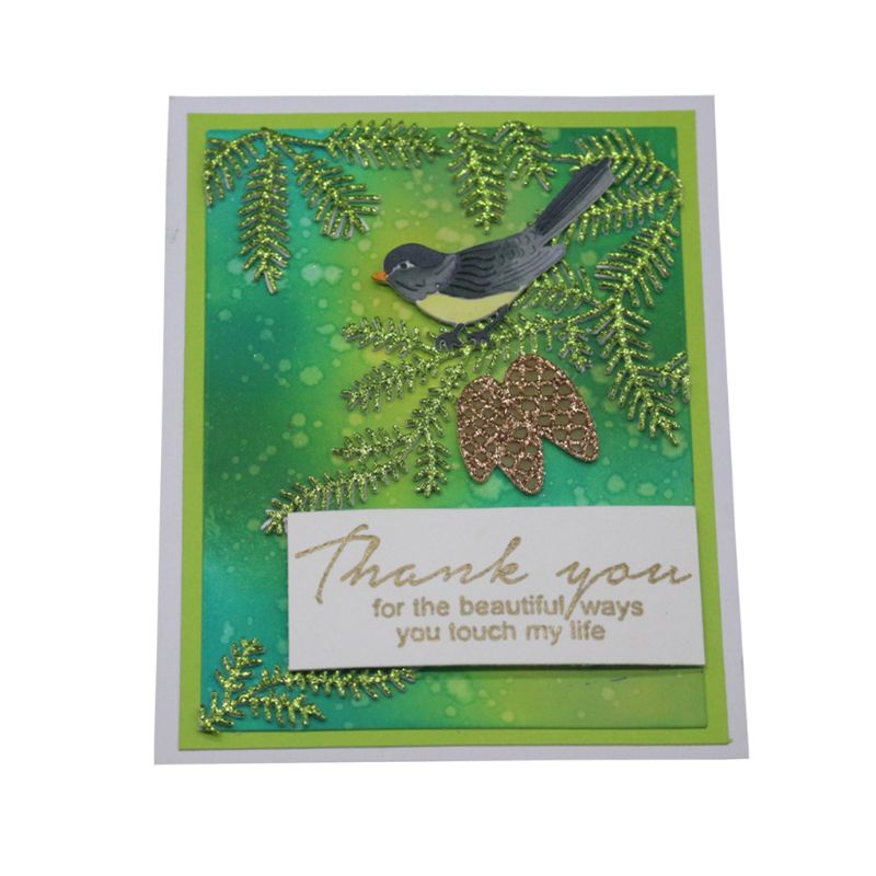 Khuôn Cắt Giấy Thủ Công DIY Hình Chim Và Lá Cho Học Sinh