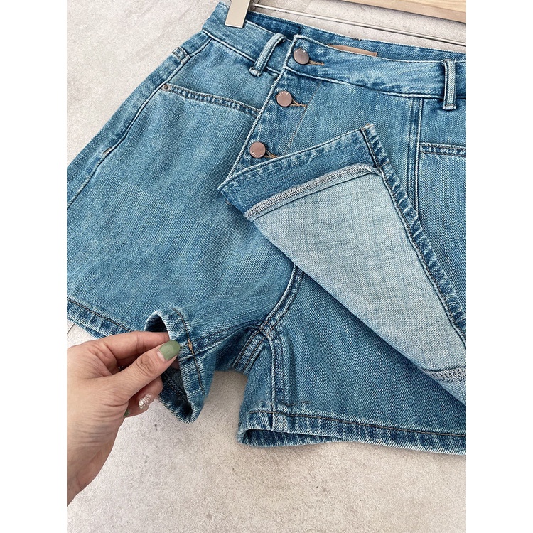 Chân váy jean Mỏng Lưng Cao Nhiều Nút Thời Trang Mùa Hè 2022 Mới Cho Nữ