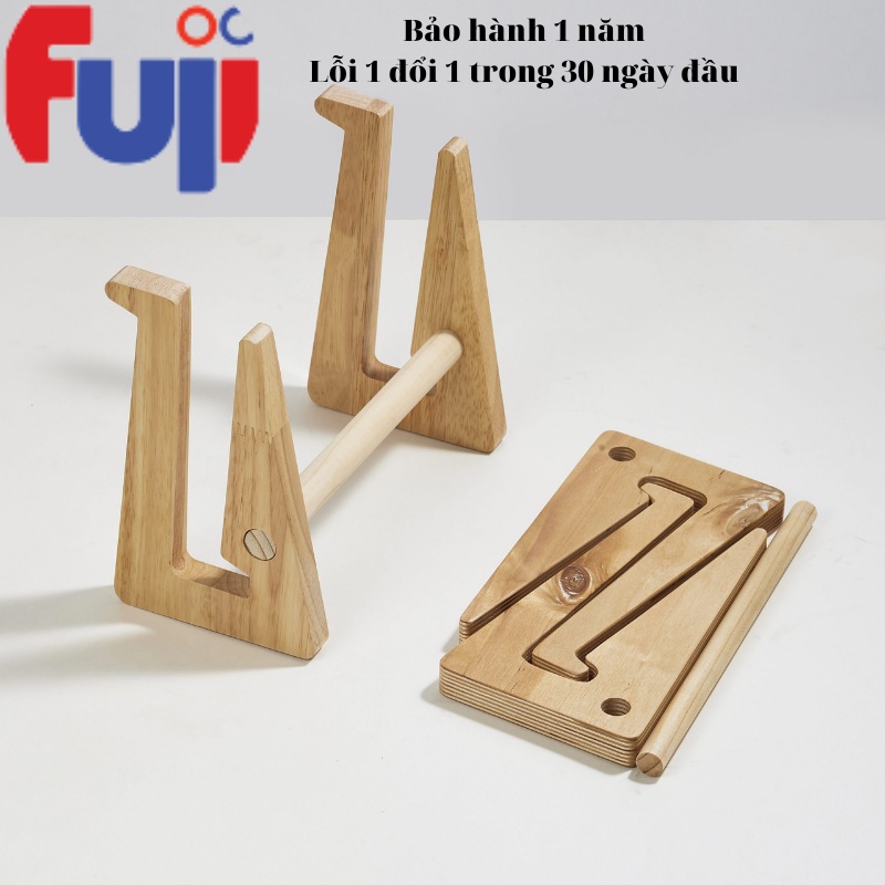 Giá Đỡ Laptop Kệ Kê Máy Tính Xách Tay Bằng Gỗ Plywood Tản Nhiệt Tự Nhiên Cao Cấp Có 3 size Basic, L, M - Fuji Shop