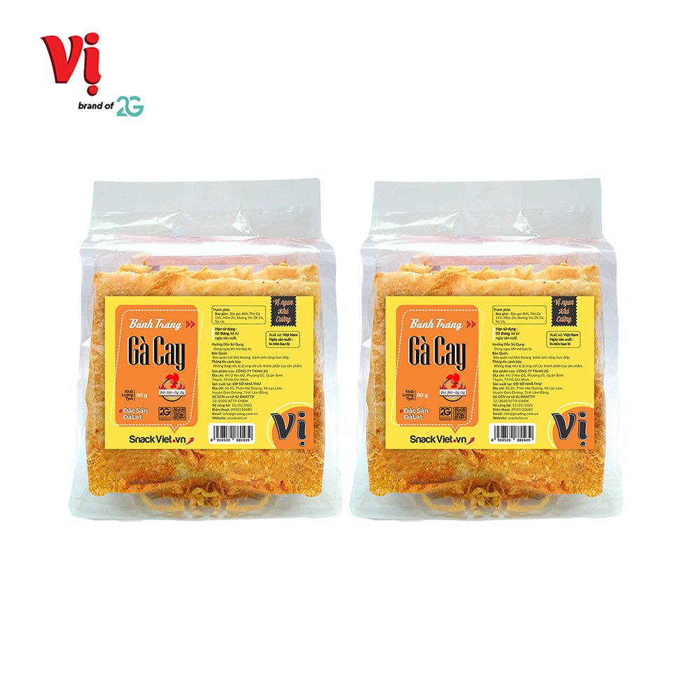 (Combo) 4 Bánh Tráng Gà Cay Vị - Túi Mini 80g