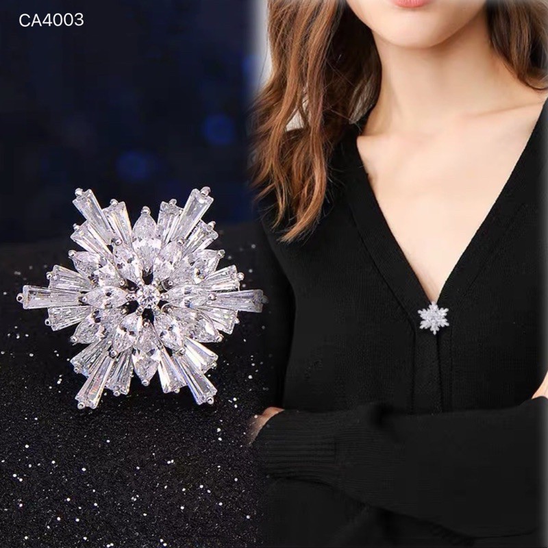 Nút cài áo hoa đá Mini cực sáng