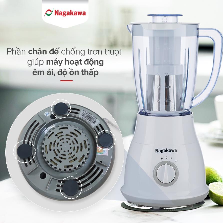 [Mã 33ELSALE hoàn 7% đơn 300K] Máy Xay Sinh Tố Nagakawa NAG0809 (400W - 1.25 Lít) - Hàng Chính Hãng