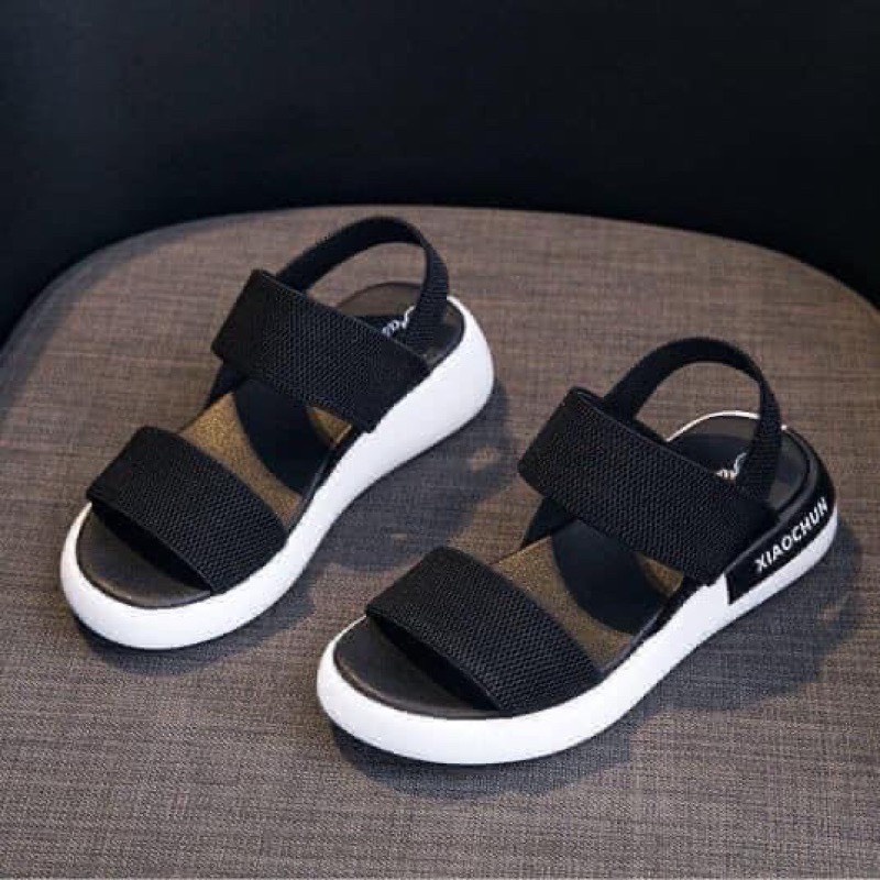 Sandal quai 2 cầu chun co giãn bản to ôm chân đế trắng - 3P