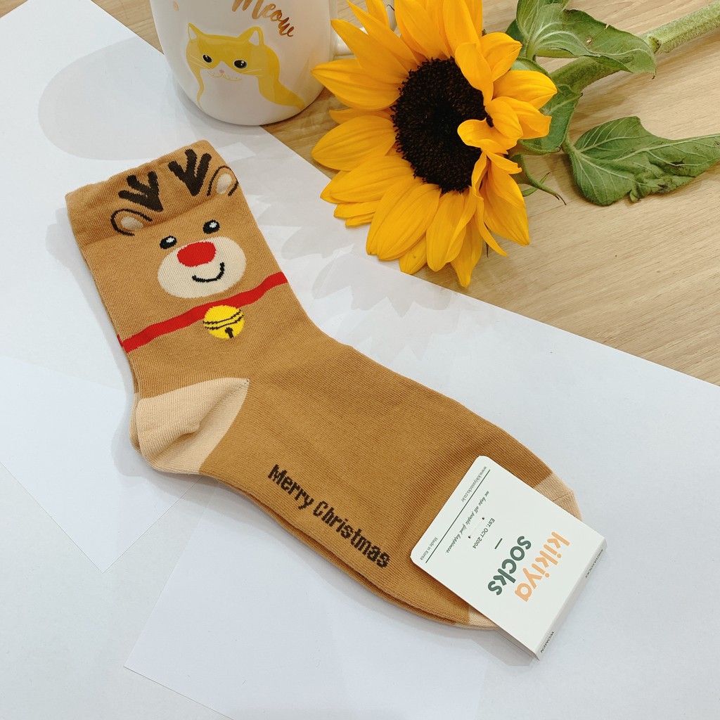 Tất vớ dài Noel Giáng sinh cute Kikiya cao cấp Hàn Quốc W-C-145