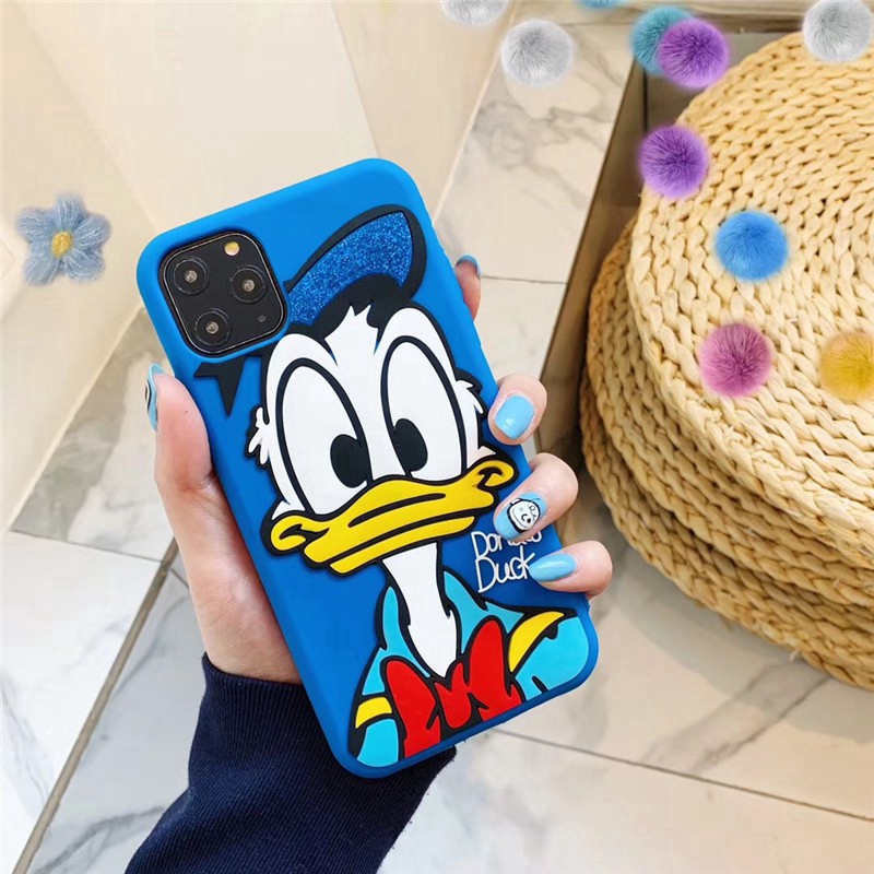 Ốp điện thoại silicon hình Donald/Minnie/Daisy 3D cho Iphone 11 Pro MAX 12mini 12 pro max X XS MAX XR 6 6s 7 8 Plus