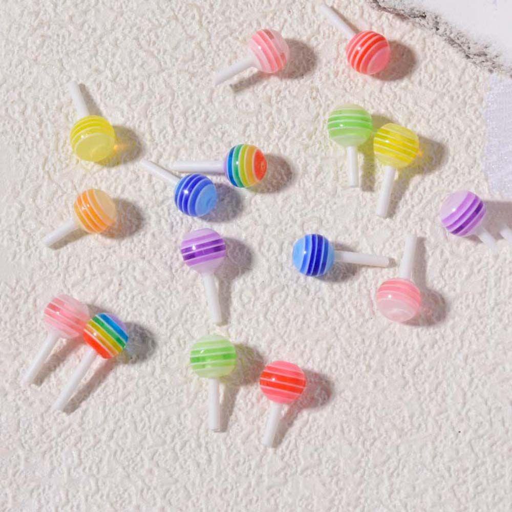 Phụ Kiện Trang Trí Móng Tay Hình Kẹo Mút Nhiều Màu DIY